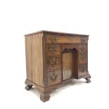 Georgian style mahogany kneehole writing desk