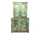 19th century stained and painted pine country kitchen press