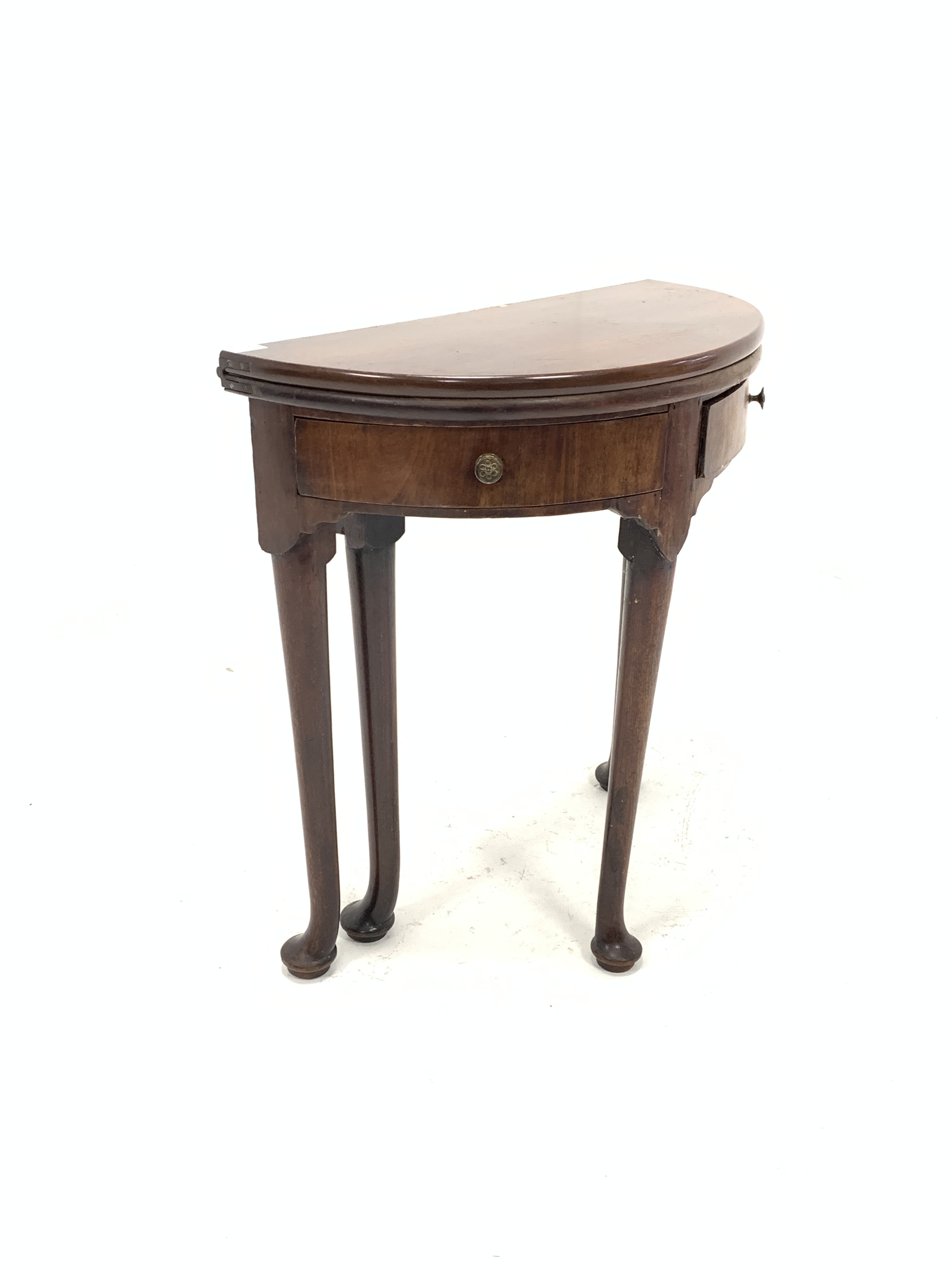 George II mahogany demi lune tea table - Image 2 of 2