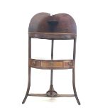 19th century mahogany corner washstand with open shelf on raised back