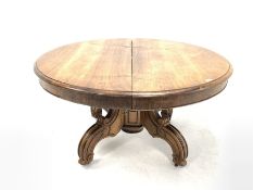 Victorian walnut oval extending dining table