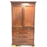 George III mahogany linen press