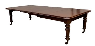 Victorian mahogany wind out extending dining table