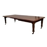 Victorian mahogany wind out extending dining table