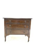 20th century oak chest fitted with three graduated drawers