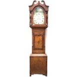 Late Georgian oak and mahogany longcase clock