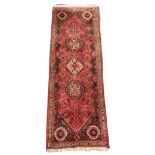 Persian Hamadan design red ground runner rug