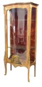 20th century French kingwood serpentine vitrine