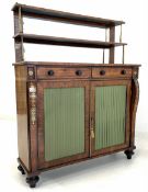 Regency period rosewood chiffonier side cabinet