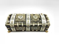 19th century Anglo-Indian Vizagapatam horn and ivory penwork work box