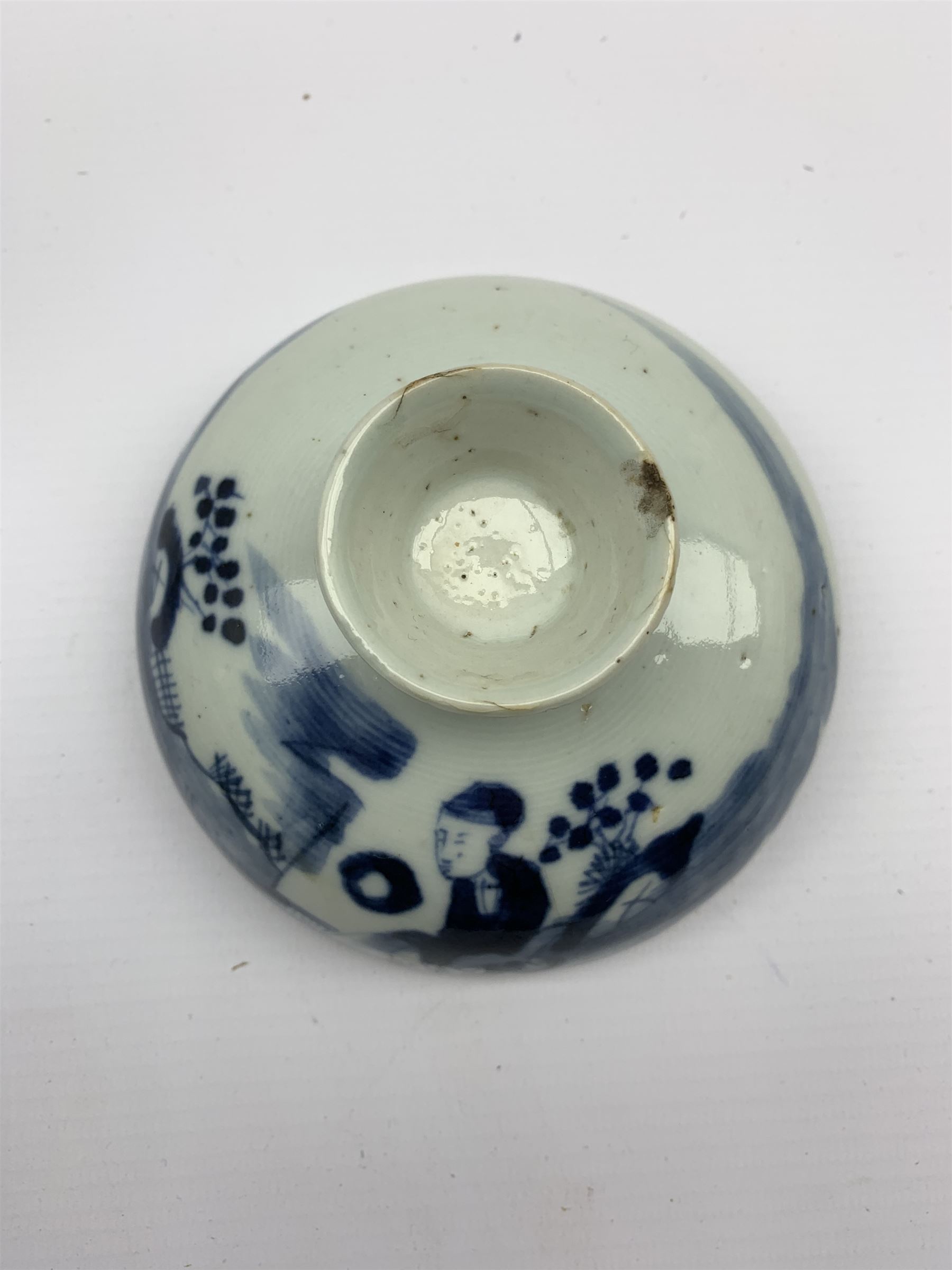 18th/ 19th century Chinese porcelain blue and white jar and cover decorated with figures H14cm - Image 2 of 5