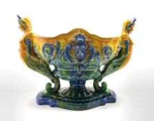 Large Continental Majolica centrepiece