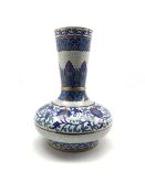 20th century Cloisonne vase of compressed baluster form