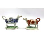 19th century Staffordshire Willow pattern cow creamer