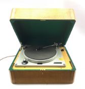 Connoisseur three speed variable record deck housed in oak case with canted corners