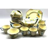 1930's Crown Ducal 'Rosemary' pattern tea set comprising eleven teacups