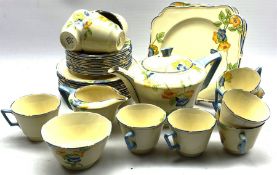 1930's Crown Ducal 'Rosemary' pattern tea set comprising eleven teacups