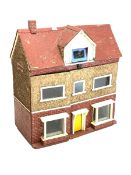 Two storey Dolls House and a quantity of dolls house furniture 77cm x 74cm