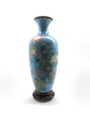 Chinese Cloisonné vase decorated with chrysanthemum on blue ground