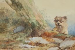 F Herbert Park (British early 20th century): Terrier Chasing a Rabbit