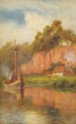 Robert Gallon (British 1845-1925): Barge at Anchor