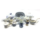 Collection of 19th century blue and white transfer wares