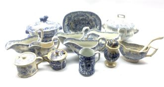 Collection of 19th century blue and white transfer wares