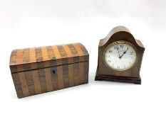 Walnut cased Mappin & Webb mantle clock