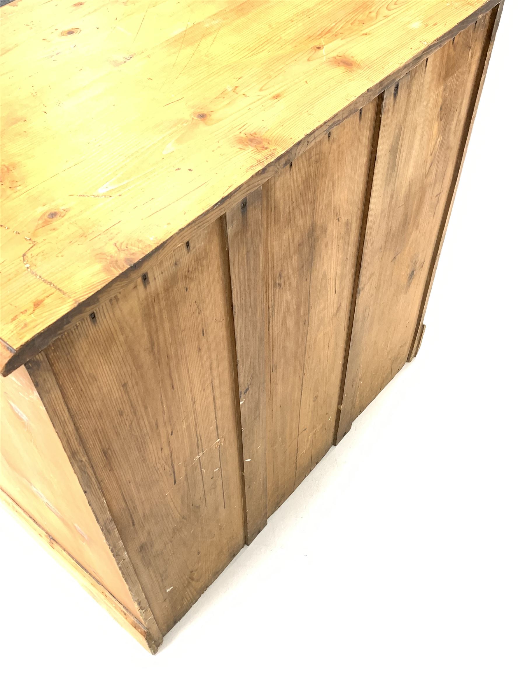 19th century pine campaign style chest - Image 4 of 5