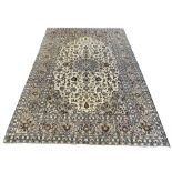 Persian fine Kashan ivory ground carpet