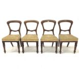 Set four Victorian mahogany dining chairs