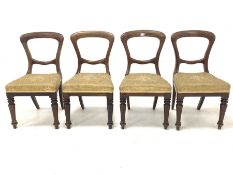 Set four Victorian mahogany dining chairs