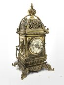 Late 19th century brass mantel clock