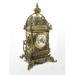 Late 19th century brass mantel clock