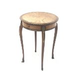 Early 20th century French kingwood and walnut occasional table