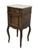 Late 19th century Continental walnut bedside lamp table