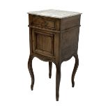 Late 19th century Continental walnut bedside lamp table