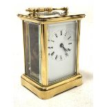 Brass four glass carriage time piece clock