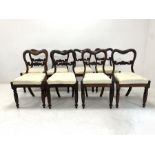 Set eight Regency rosewood dining chairs