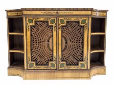 20th century Regency design satinwood side cabinet