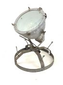 Early to mid 20th century industrial metal spot light/ search light