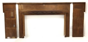 Large Edwardian oak fire surround