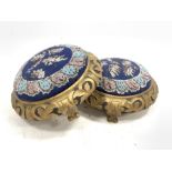 Pair of 19th century giltwood footstools