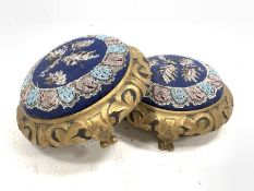 Pair of 19th century giltwood footstools