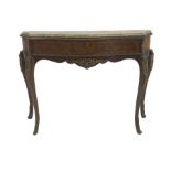 Mid 20th century French style walnut and mahogany veneered console table