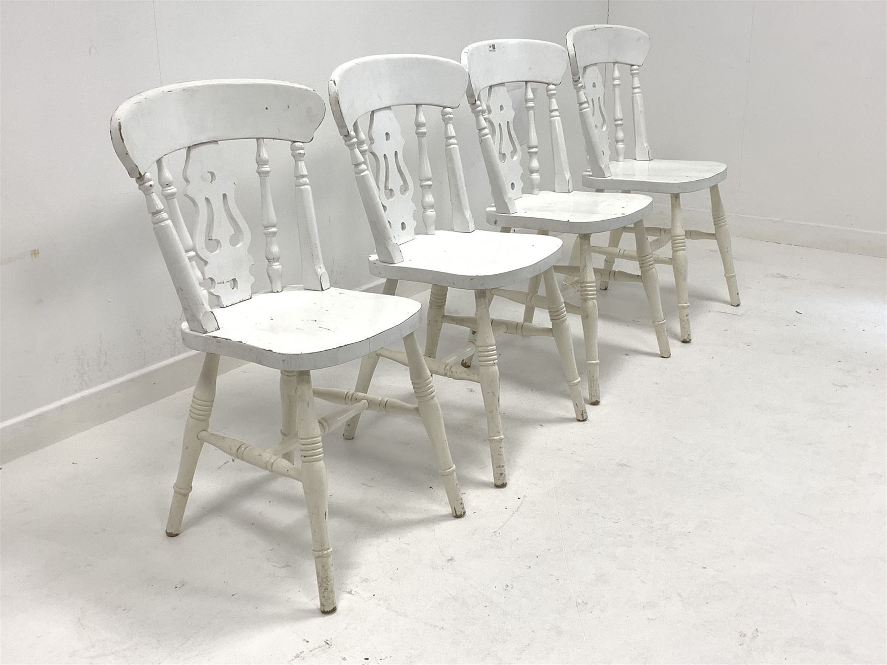Set four white painted dining chairs - Image 2 of 2