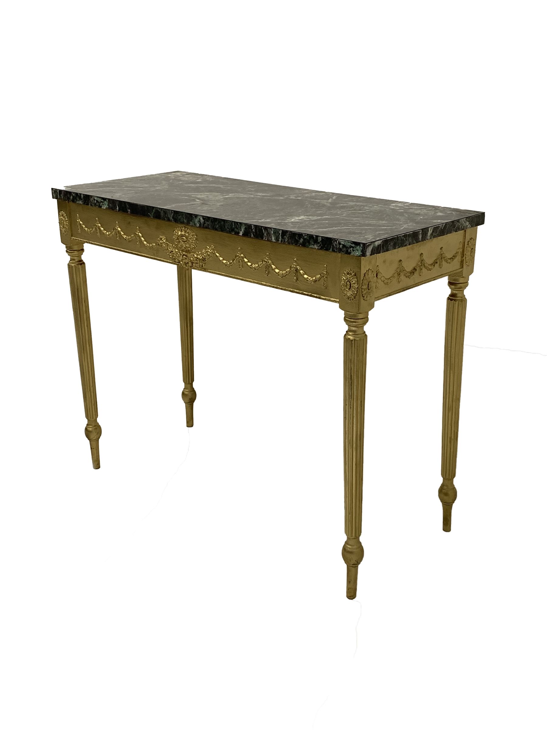 20th century gilt painted console table of classical design