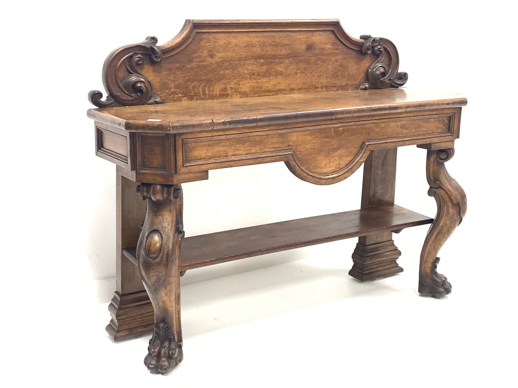 Victorian oak console table - Image 2 of 4