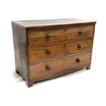 Mid 19th century mahogany chest fitted with three drawers W118cm