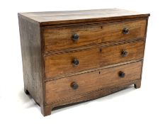 Mid 19th century mahogany chest fitted with three drawers W118cm